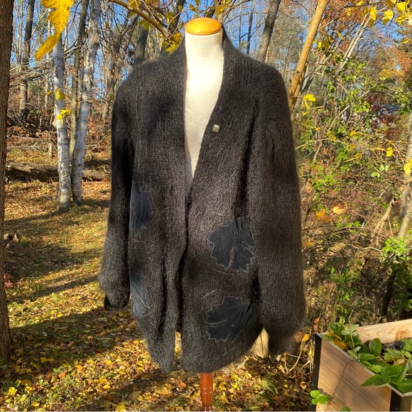 🦋SOLD🦋Vintage 1980s mohair wool cardigan sweater - Picture 2 of 7